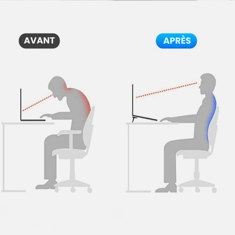 MG ® - Support ordinateur portable pliable fixé à l'arrière Argent