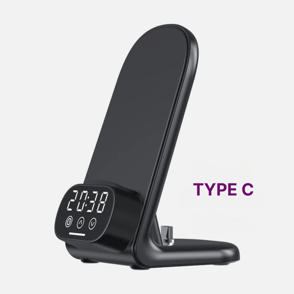 MobiGrip ® - Support de téléphone bureau avec horloge intégrée Type C