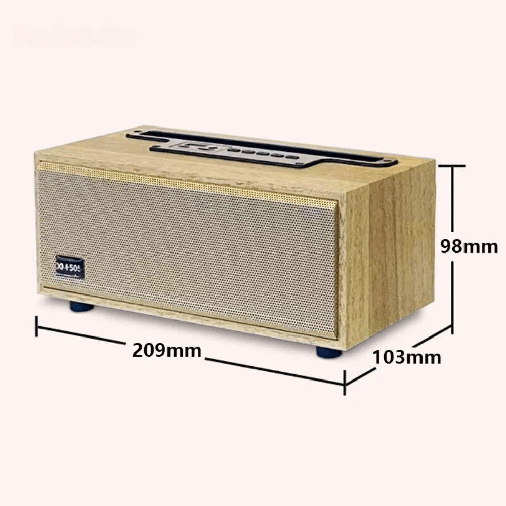 MobiGrip ® - Support téléphone bureau en bois avec haut parleur