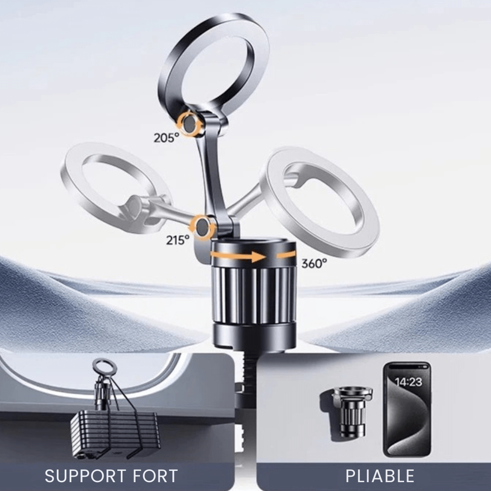 MobiGrip ® - Support téléphone de voyage magnétique Noir