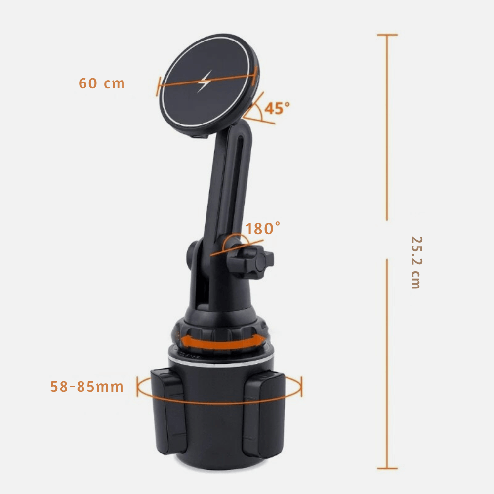 MobiGrip® - Support téléphone porte gobelet magnétique avec chargeur