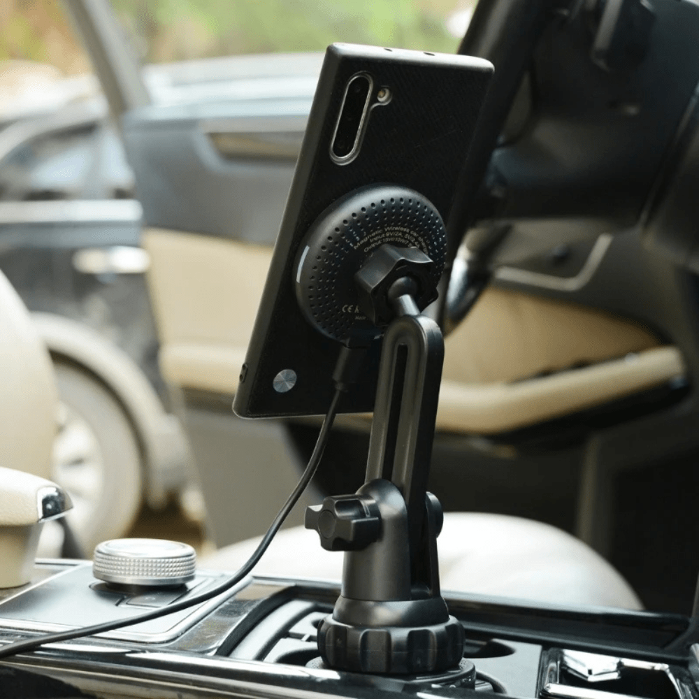 MobiGrip® - Support téléphone porte gobelet magnétique avec chargeur