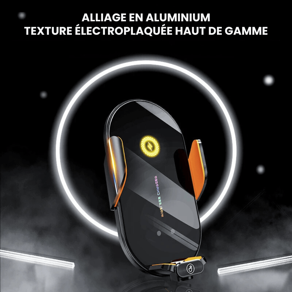 MobiGrip® - Support téléphone voiture grille aération avec chargeur Noir