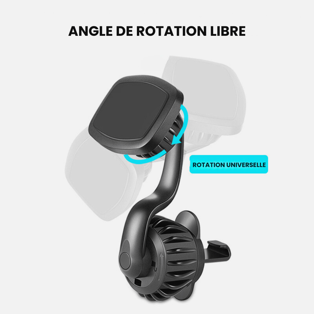 MobiGrip® - Support téléphone voiture grille aération magnétique Noir