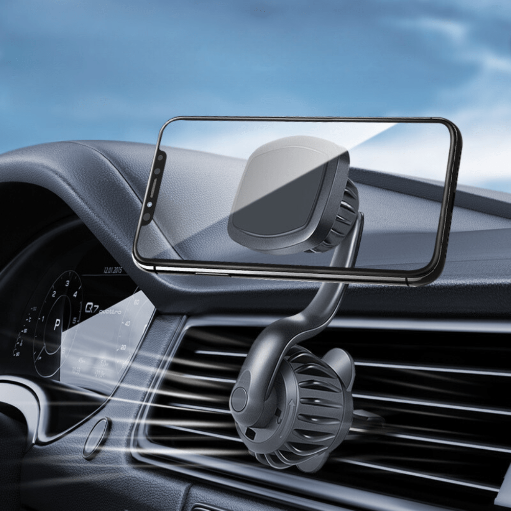 MobiGrip® - Support téléphone voiture grille aération magnétique Noir
