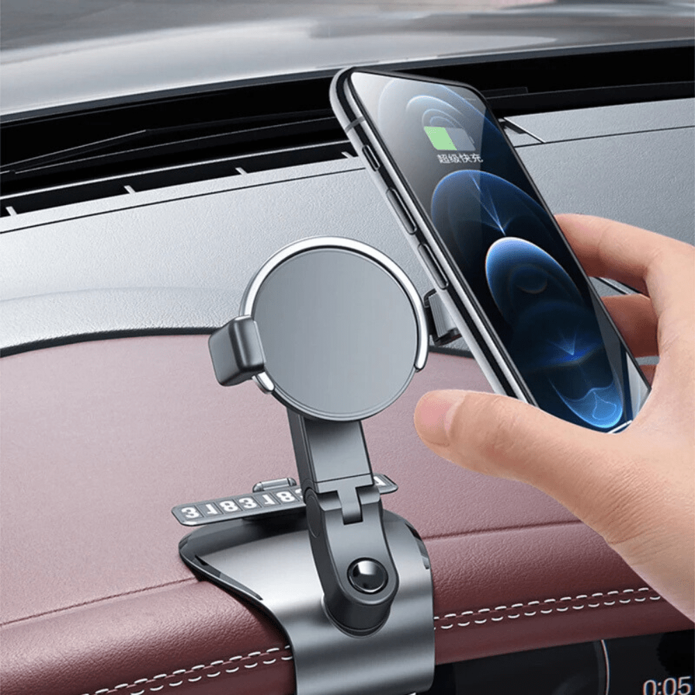 MobiGrip® - Support téléphone voiture tableau de bord design Noir