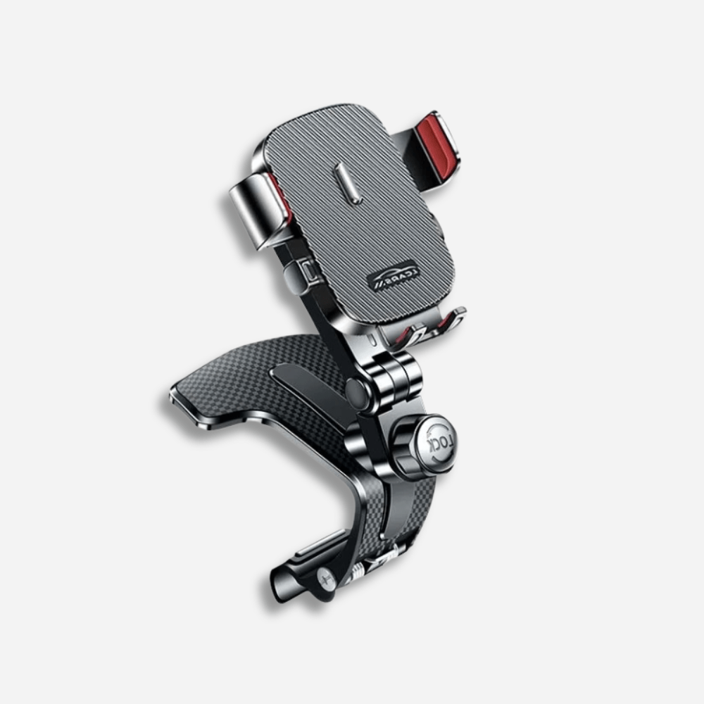 Support téléphone voiture tableau de bord double articulation Noir