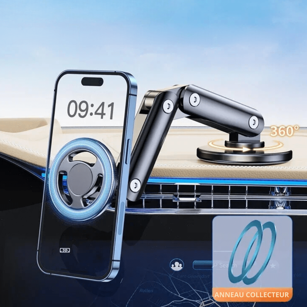 Support téléphone voiture magnétique | MobiGrip 360°