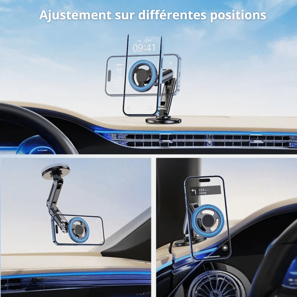 Support téléphone voiture magnétique | MobiGrip 360°