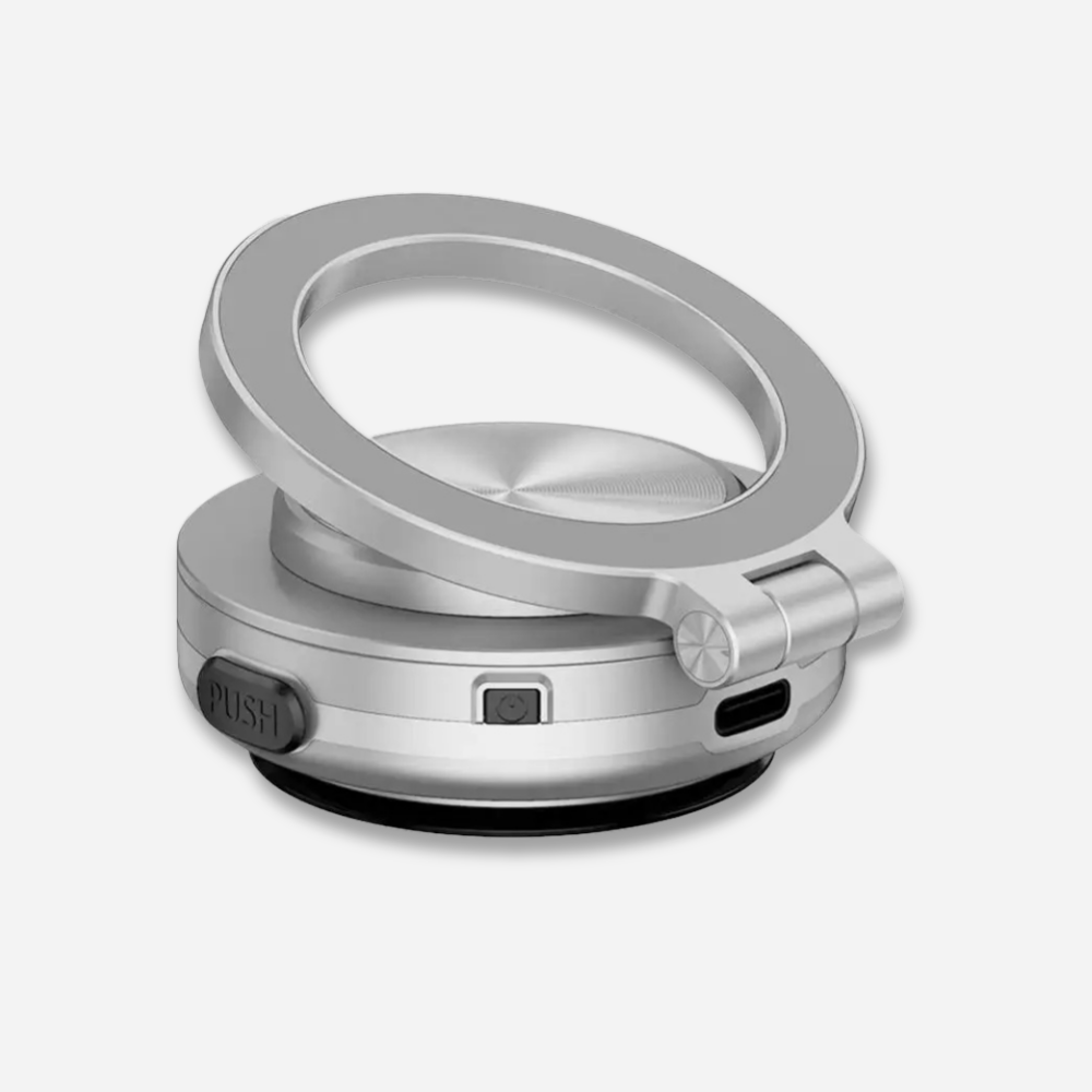 MobiGrip® MagRing | Support de téléphone magnétique à ventouse 360° Argent