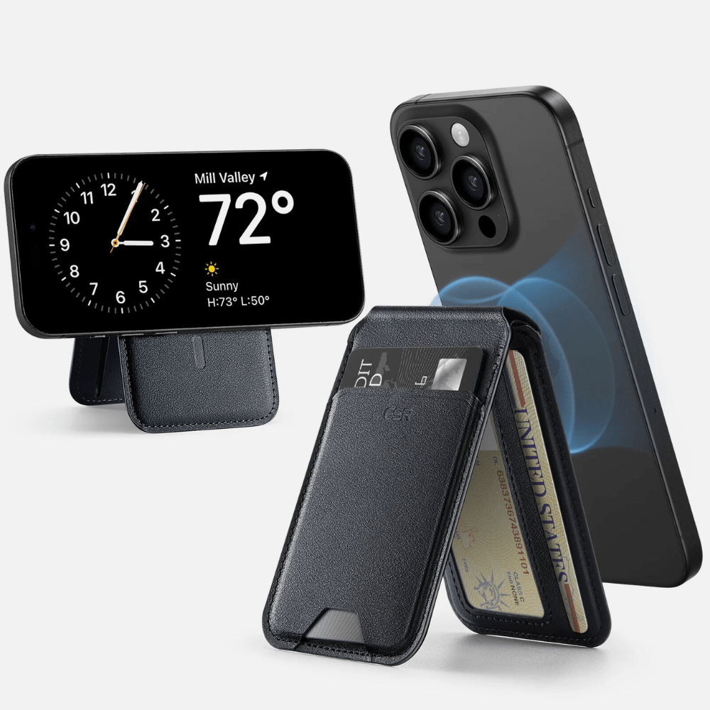 MobiGrip® - Porte-cartes avec support téléphone intégré Noir