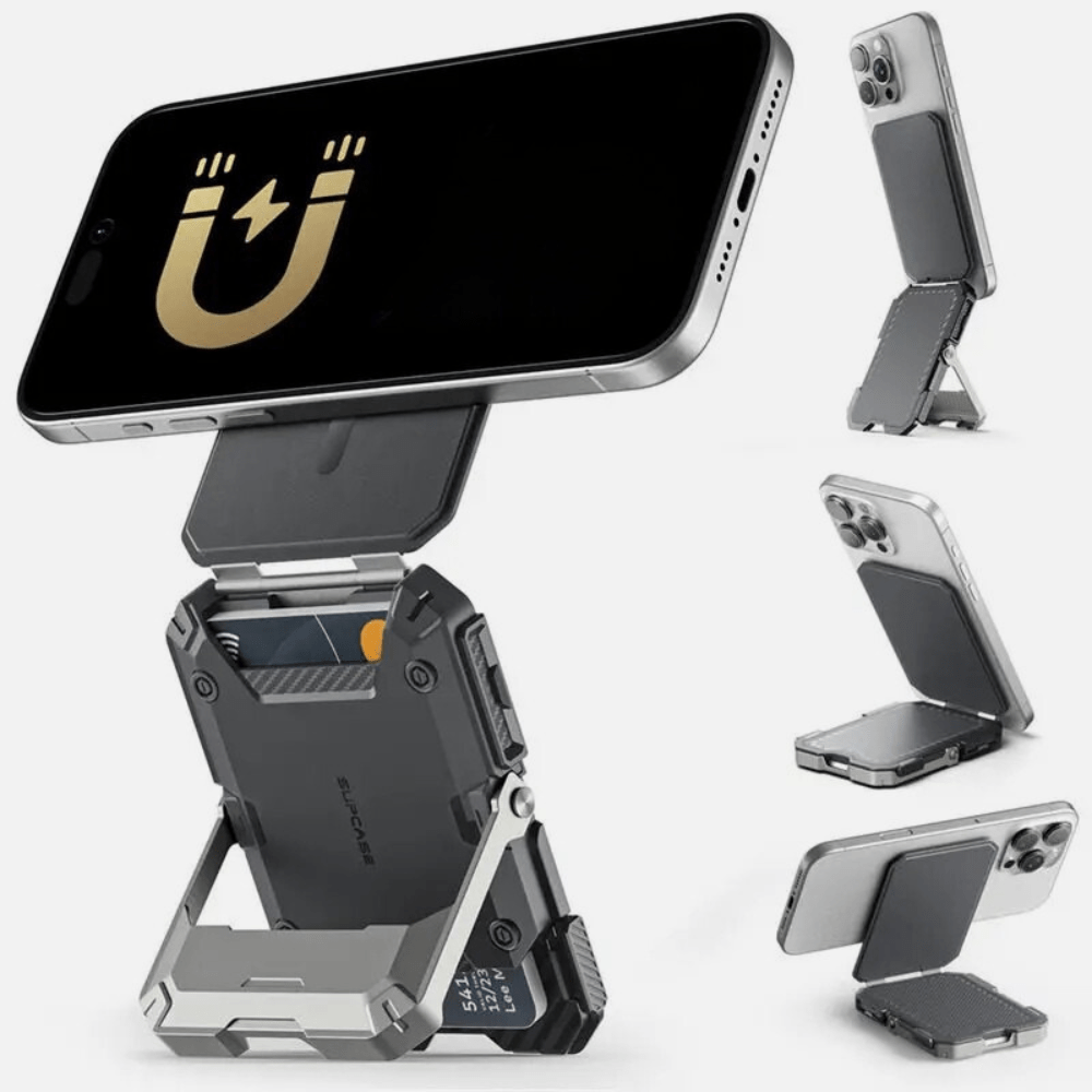 MobiGrip® - Porte-cartes premium avec support intégré Argent