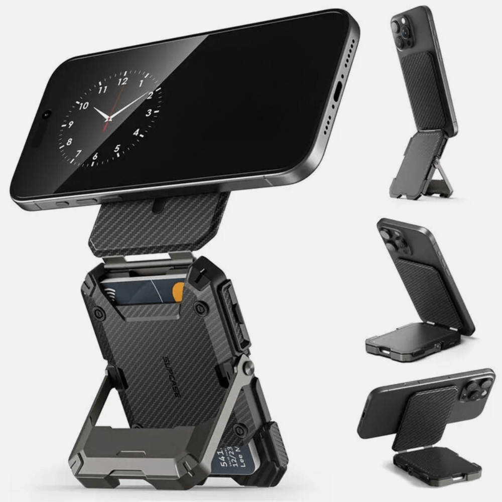 MobiGrip® - Porte-cartes premium avec support intégré Noir carbon