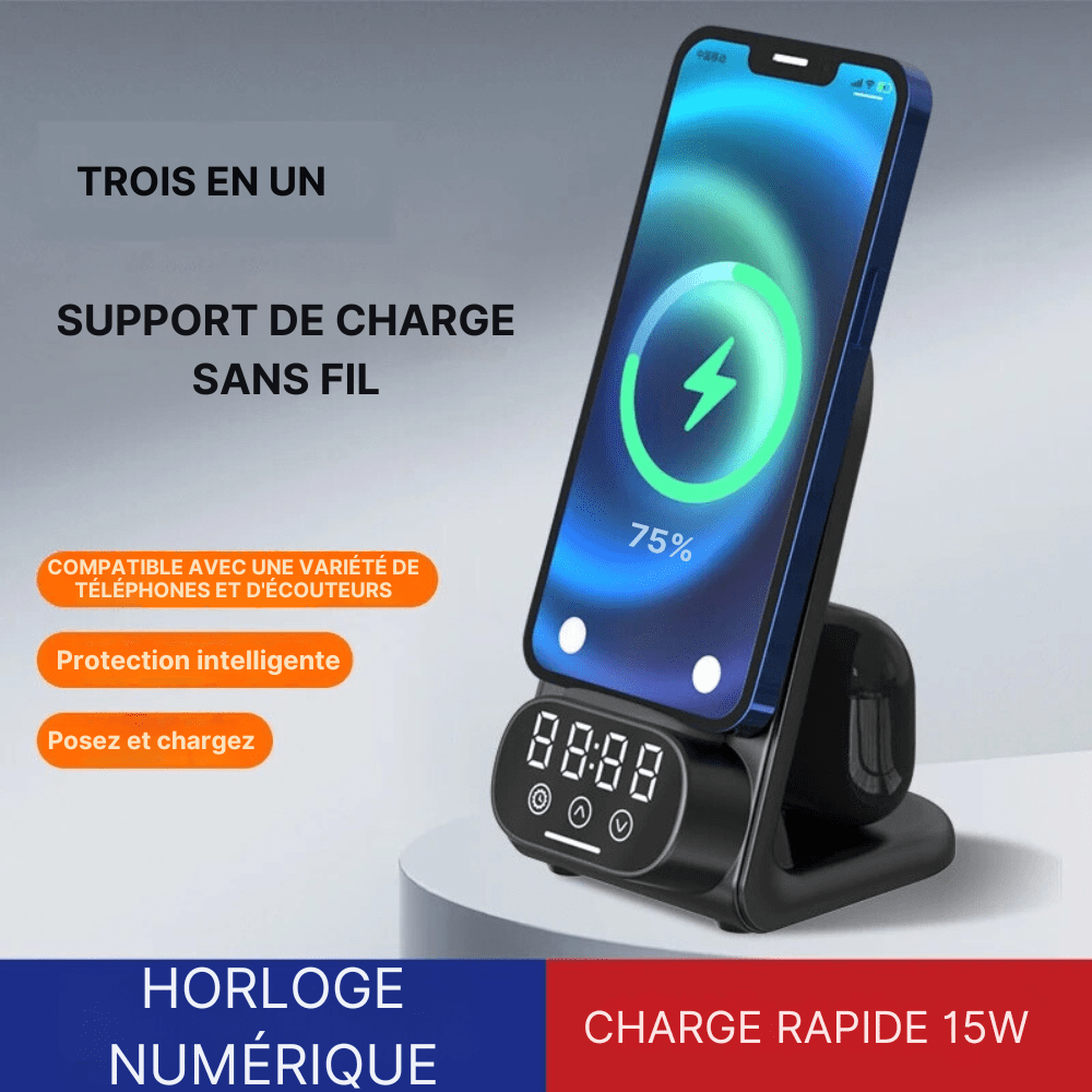 MobiGrip ® - Support de téléphone bureau avec horloge intégrée