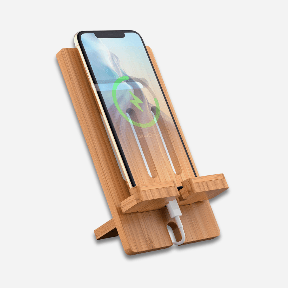 MobiGrip ® - Support téléphone bureau en bois à assembler