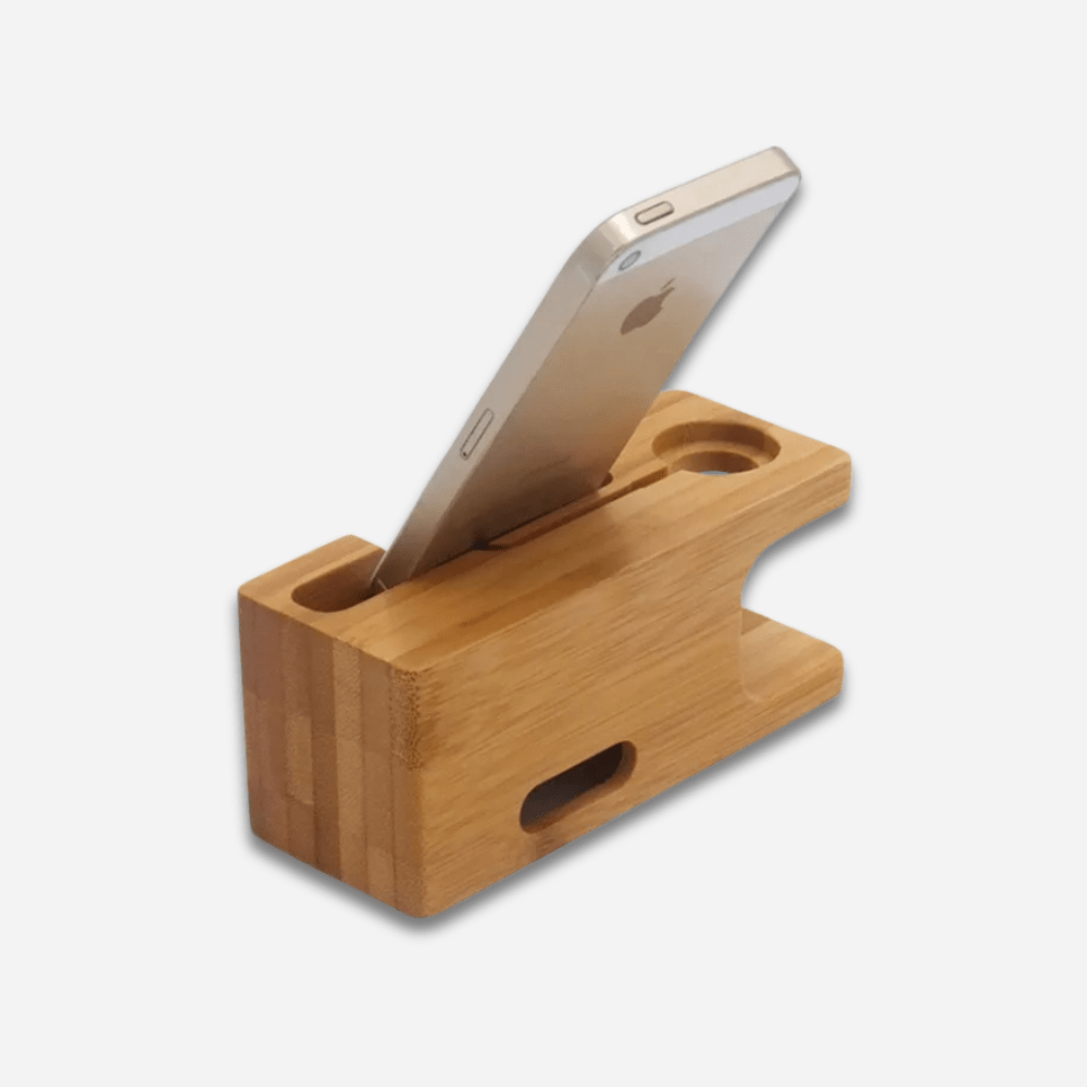 MobiGrip ® - Support téléphone bureau universel en bois Bois de bambou