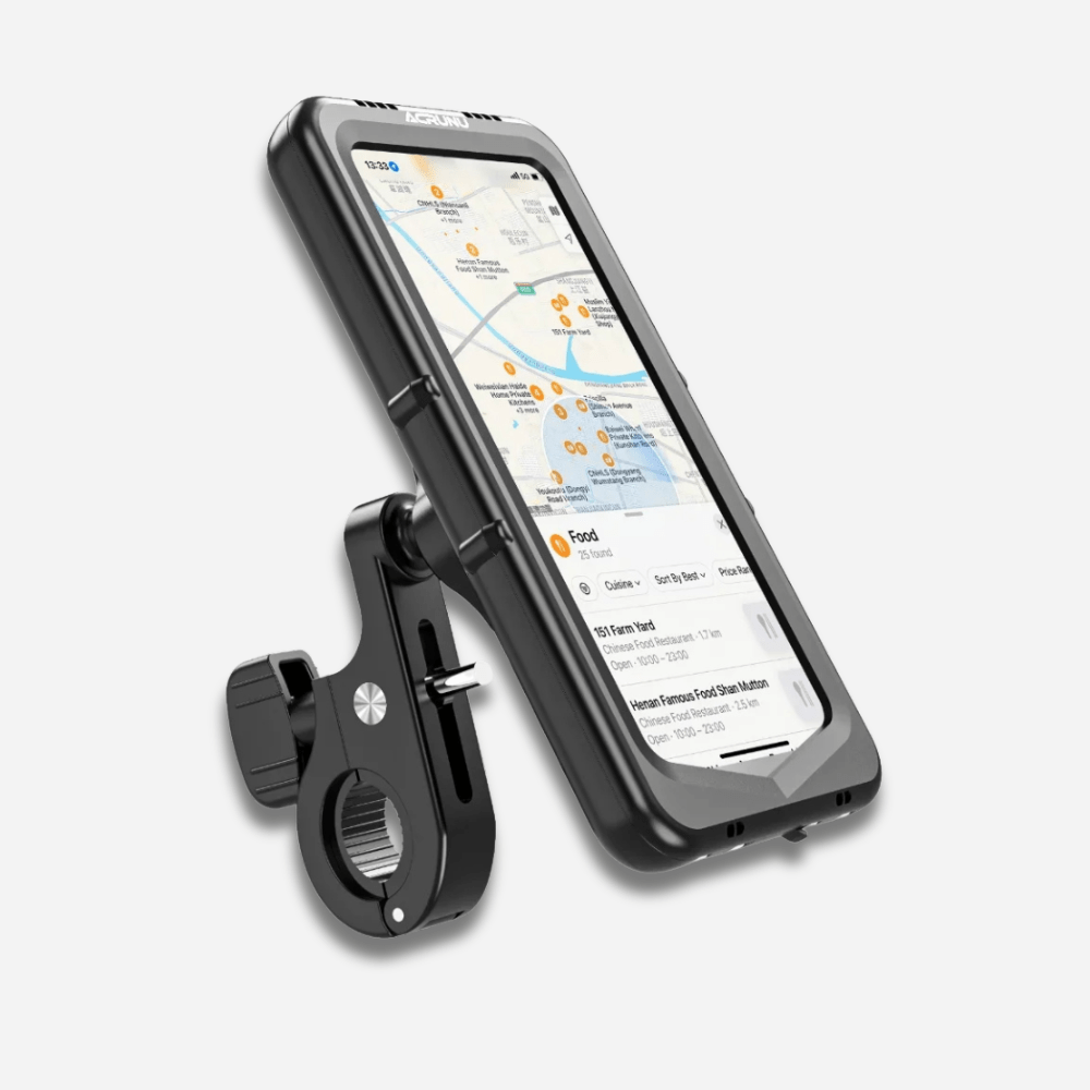 MobiGrip ® - Support téléphone étanche pour moto et vélo Noir