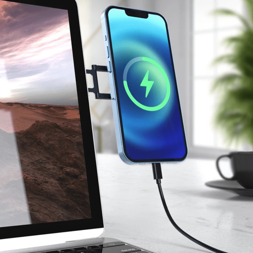 MobiGrip® -Support téléphone latéral pour écran d’ordinateur Noir