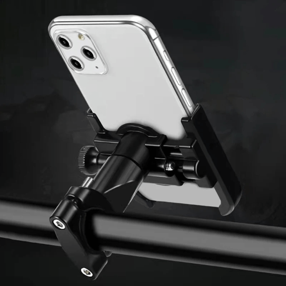 MobiGrip ® - Support téléphone scooter rétroviseur aluminium Noir