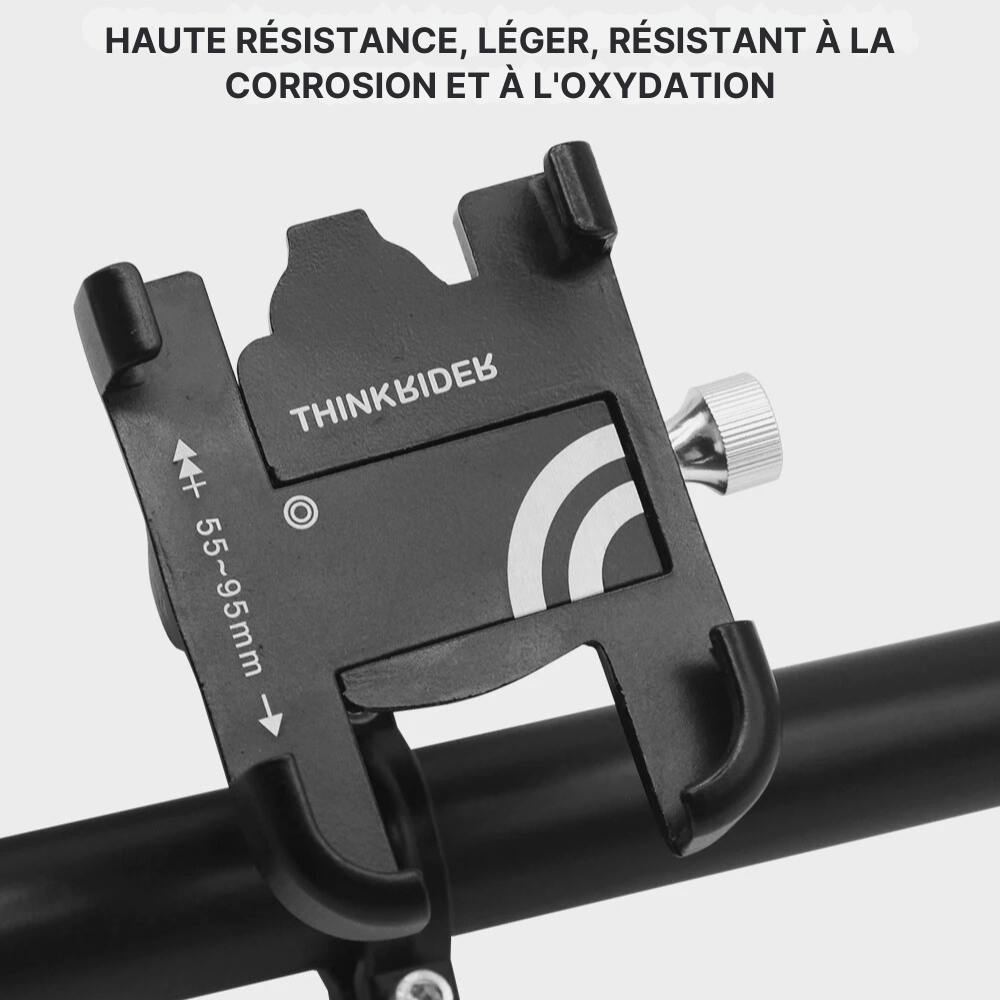 MobiGrip ® - Support téléphone vélo en aluminium Noir