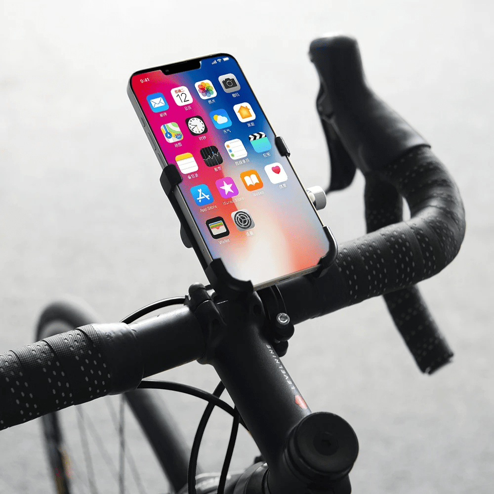 MobiGrip ® - Support téléphone vélo en aluminium Noir