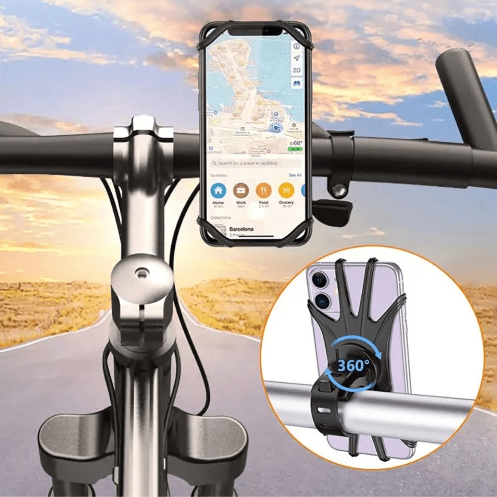 MobiGrip ® - Support téléphone vélo en silicone Noir