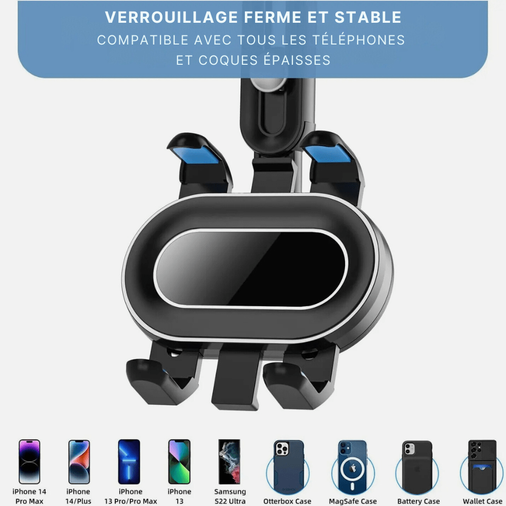 MobiGrip ® - Support téléphone voiture rétroviseur Noir